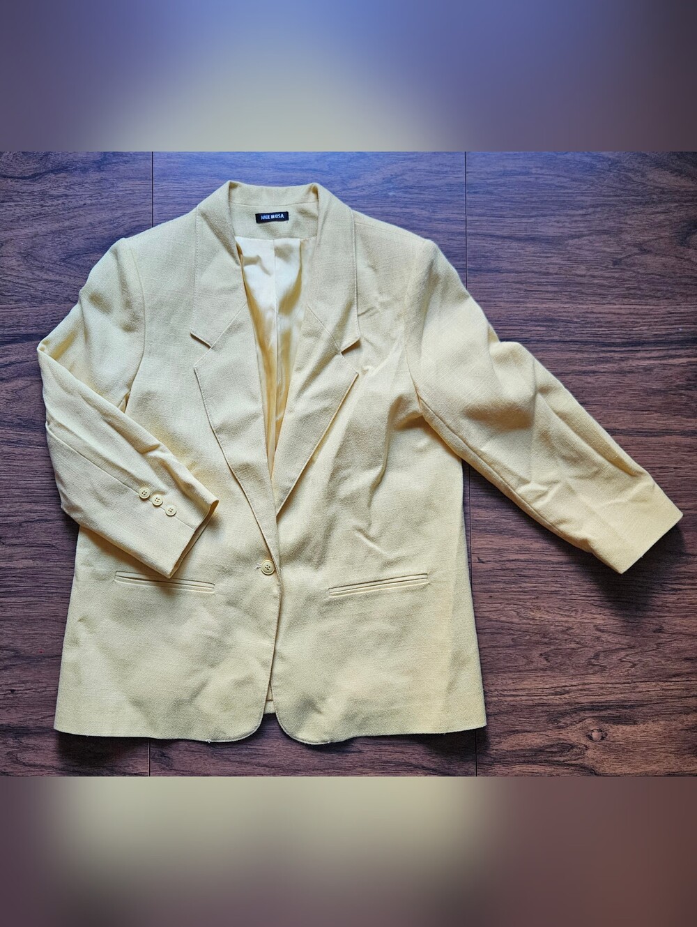 Vintage Frederick & Nelson Yellow Blazer Jacket Size 14